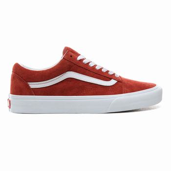 Damske Tenisky Vans Pig Suede Old Skool Tmavo Červené/Biele VA47JNBYL